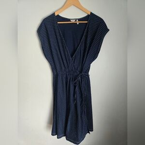 WOOLRICH Navy Polka Dot Wrap Dress